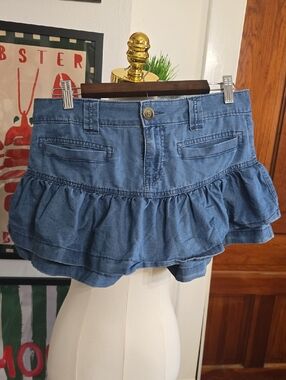 American Eagle Outfitters Light Blue Denim Skort Shorts